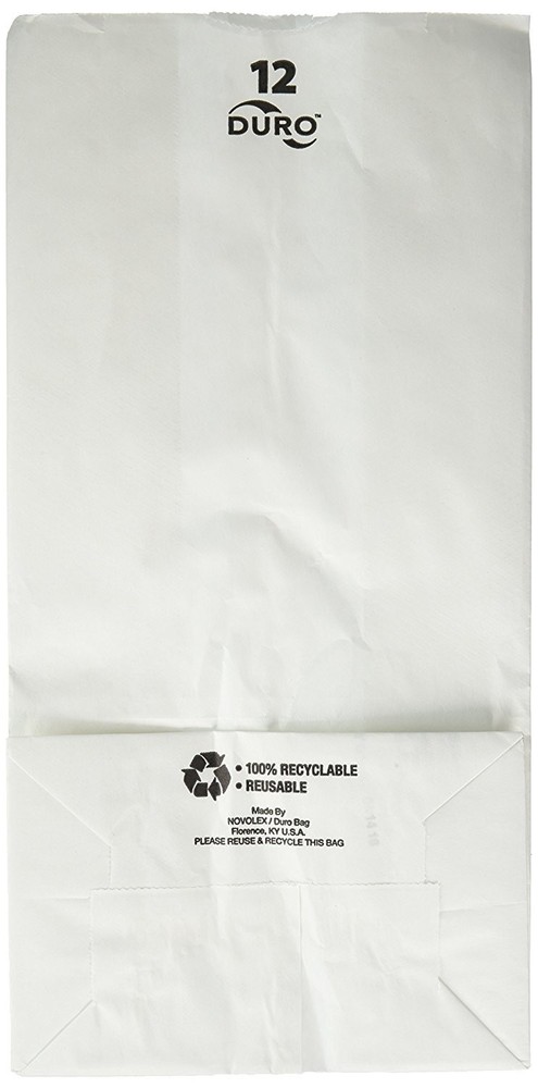 RJ Schinner Co Grocery Bag Duro White Virgin Paper #12 (500/CS)