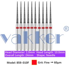 10pc Diamond Bur Shape Needle Diamond Burs for Handpiece Fine Medium Coarse