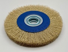 1 x 8″ INCH ROUND BRASS WIRE BRUSH WHEEL FOR BENCH GRINDER | RUST/PAINT REMOVAL