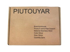 Piutouyar 2 Pcs Ceiling Mount Pipe Dia: 19mm (Fit for 1/2inch Pipe), Silver