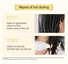 2Pcs Hair Mask, 8s Revitalizes Hot Dyeing 1.24 Fl Oz (Pack of 2), Gold
