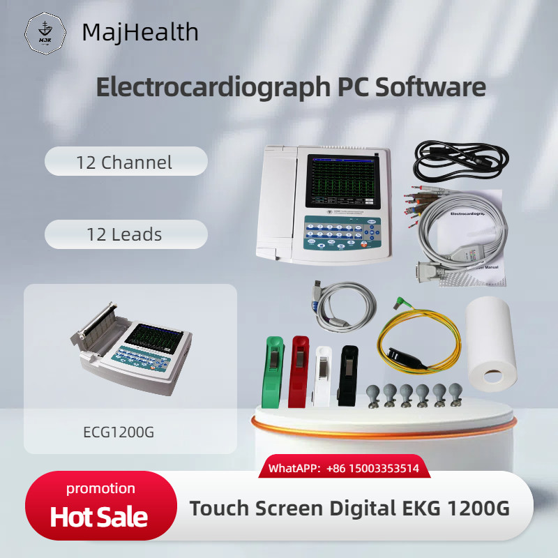 12-Channel Digital ECG Machine-Touch Screen 12Lead Electrocardiogram Monitor