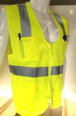 FX Safety Class 2 High Visibility Safety Vest: Solid Lime Front/ Mesh Back