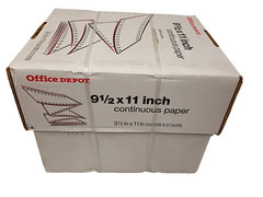 OfficeDepot 9.5 X 11 Continuous Paper 3 Part Carbonless 1000 Sheets 15lb 3-Color