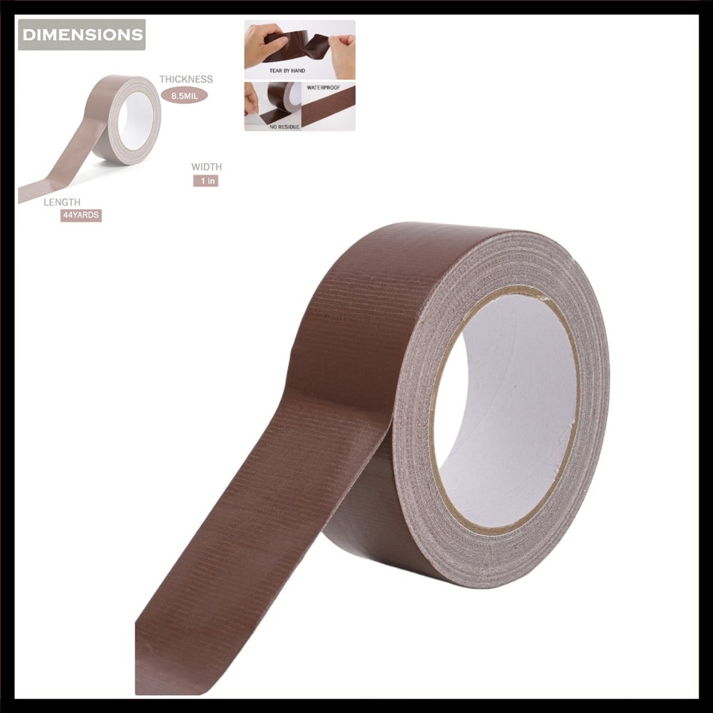 Heavy Duty Duct Tape 1 Inch X 44 Yards, Multi Purpose Dark Brown Duct Tape, N…