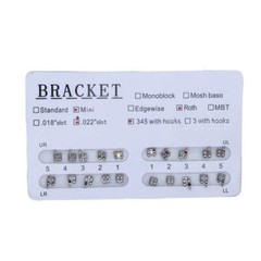 10kits dental orthodontic mental bracket brace mini roth 022 345 hooks 20pcs/kit