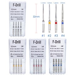 4/pk Dental Endodontic Endo Root Canal Fiber Post Drills 1.1mm 1.3mm 1.6mm 1.9mm