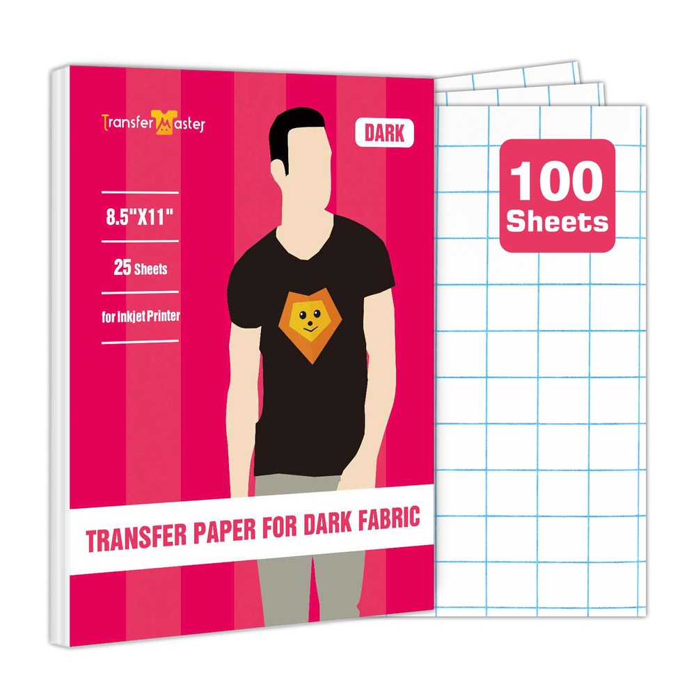 100 Sheets Bulk Inkjet Printable Heat Transfer Paper DARK Cotton Iron-on 8.5×11