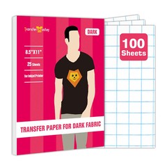 100 Sheets Bulk Inkjet Printable Heat Transfer Paper DARK Cotton Iron-on 8.5×11