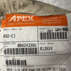 New Lot of 10 Apex 492-C, #2 Phillips 1/4″ Hex Power Drive Bit, 6″ OAL
