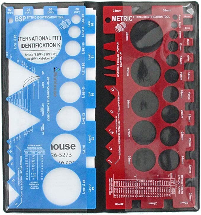 Hosewarehouse TGK-01 | International Hydraulic Fitting Identification Kit