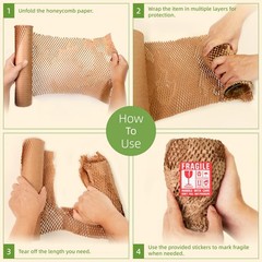 Honeycomb Packing Paper 12″ x 55 ft – Eco-Friendly Cushioning Wrap for Moving…