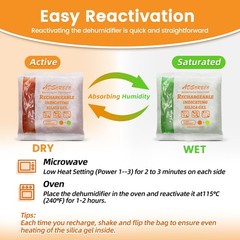 (200 Gram 2 Packages) Adsorbco Rechargeable Silica Gel Packets