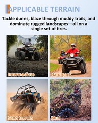 27×8-12 ATV UTV Tires All-Terrain Off-Road Mud Trail Tubeless Set of 2