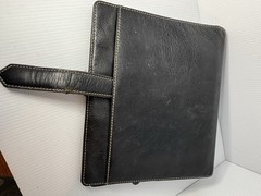 Franklin Covey Leather Planner Classic Original Vintage Aurora Collages Black
