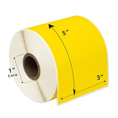 ZEBRA / ELTRON Compatible 3×5 (3″ x 5″) YELLOW Direct Thermal Labels – (1) Roll