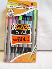 Bic Cristal Xtra Bold Ballpoint Pens 1.6mm 8 Assorted Colors – pack of 2