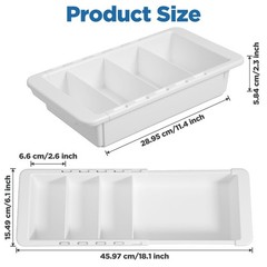 PercyEffie 2pcs Drawer Organizer Expandable with Insert Adjustable Lightwhite