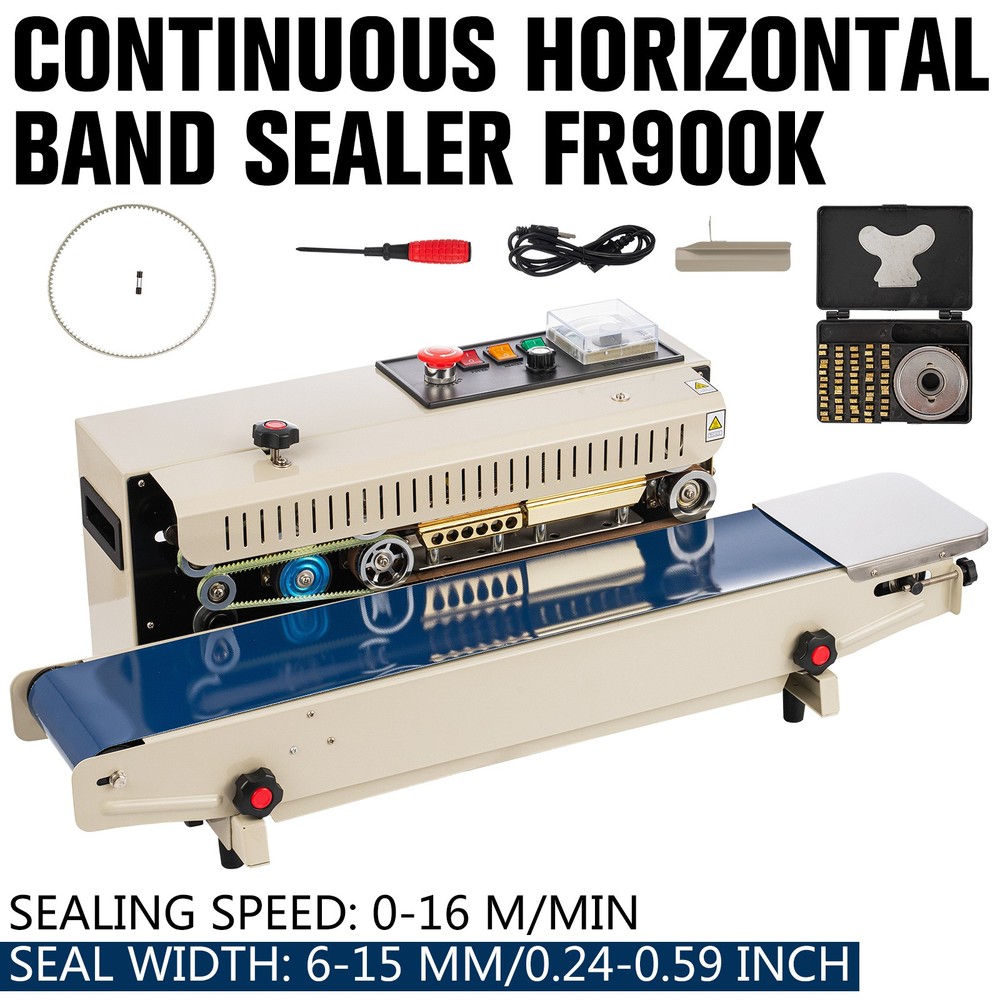 Continuous Horizontal Band Sealer FR900 Bag Sealing Machine with Teflon Belts