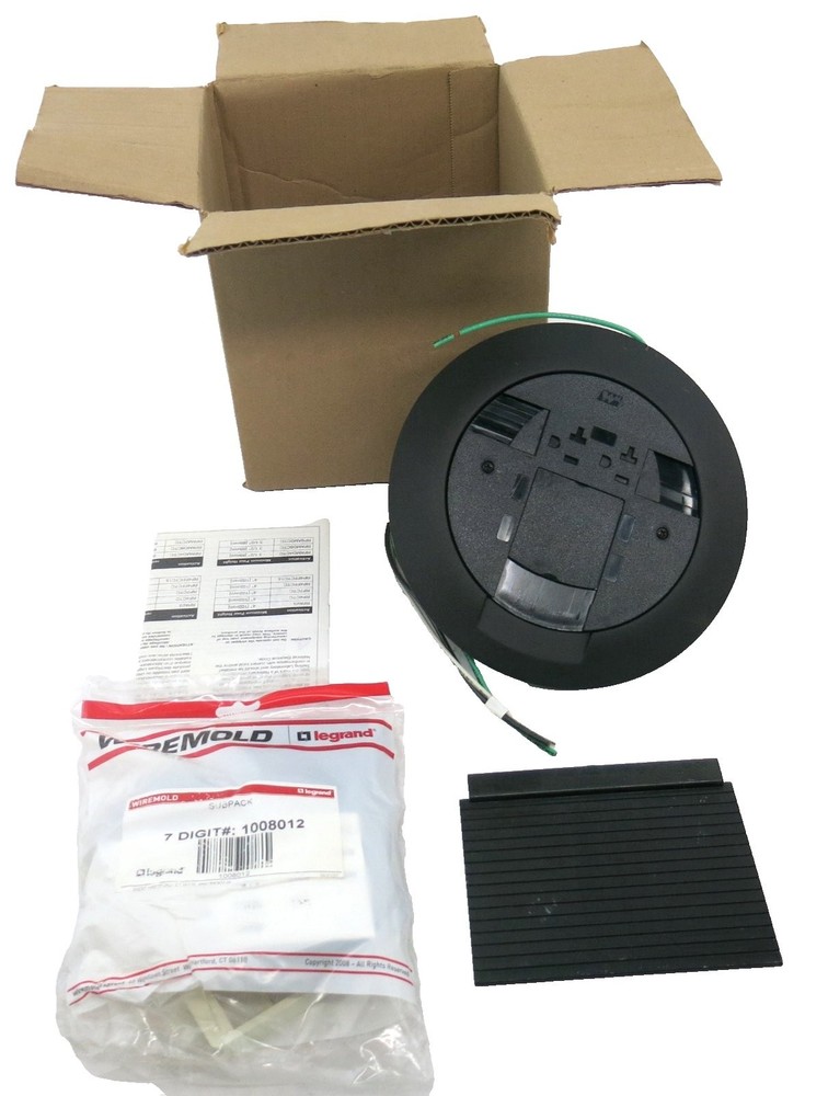 Wiremold RPAV3CTCBK Ratchet-Pro PVC Floor Box Cover Kit BLACK Open Box