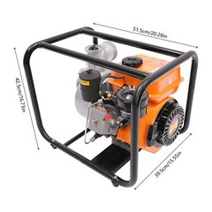 196CC Water Pump W/pipe,4l/1.06gal Diesel Powered 3600rpm Water Transfer Pump