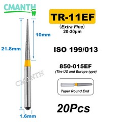US Fine Dental Burs Diamond Burs High Speed Turbines Drills Tools 1.6mm 20pcs
