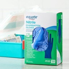 Equate Nitrile Exam Gloves, One Size Fits Most, 100 Count
