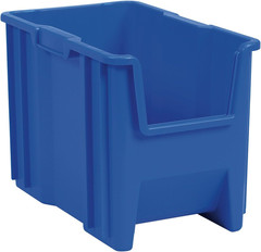 Heavy Duty Stackable Open Front Storage Bins – Gray & Blue Options