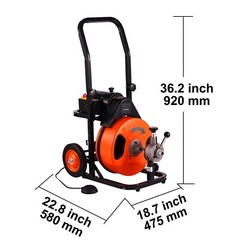 VEVOR Drain Cleaner Machine Electric Drain Auger 100 FT x 3/8 In Auto Feed