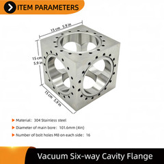 M8 Conflat Vacuum Flange 304 Stainless Steel for Vacuum Pipe & Pump Connections