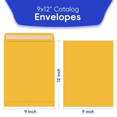 25 Pack 9 x 12 Catalog Mailing Envelopes Self-Seal Brown Kraft Manilla Envelo…