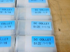 18 Piece 5C Round Collet Set 1/16 to 1-1/8" Cap Increments of 1/16" 23