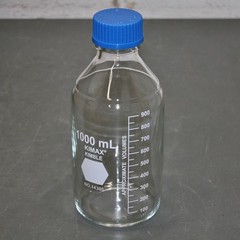 (10) Kimble Media Bottles 14395-1000, 1L / 1000mL, Borosilicate Glass, GL45 Cap