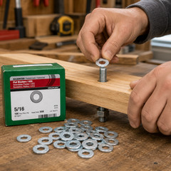 Hillman 5/16 in USS Flat Washers Galvanized Steel ASTM A153 100 Pieces