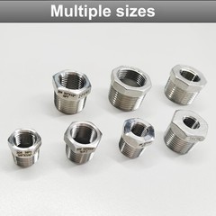 2 Pcs 304 Stainless Steel Reducer Hex Bushing 1/2″ Male NPT to 1/4″ Female NP…