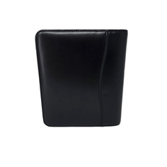NWOT VTG 1999 Franklin Covey Black Classic Leather Open Binder Planner 7 Ring
