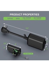 ZESEN Outdoor Remote Light Sensor Timer Heavy Duty Plug in Switch 80 Ft Read