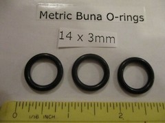14mmID x 20mm OD x 3mm thick O-ring. Buna-70. Quan 3.