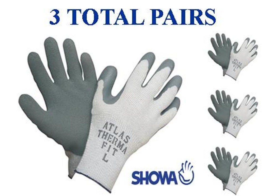 Showa 451 Atlas Therma Fit Insulated Winter Work Glove -3 PAIR- Choose MD,LG,XL