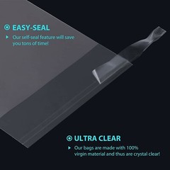 100 Food Grade 5×7 Clear Self Seal Resealable OPP Cellophane Poly Bags