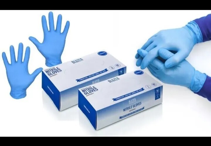 1000 L Blue Nitrile Gloves Disposable Protective Premium No Powder/Latex BLUZEN