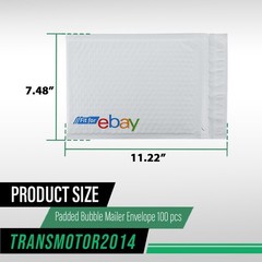 100 Pieces Padded Bubble Mailer Envelope White With Color Logo
