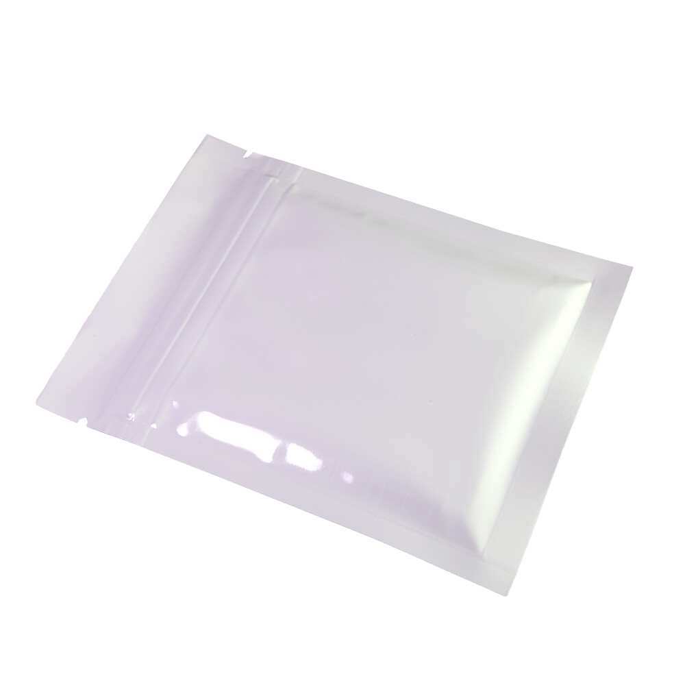 Bulk Clearance Case 6500 Flat Style Glossy White Foil Zip Bags 7.5x10cm 3x4in