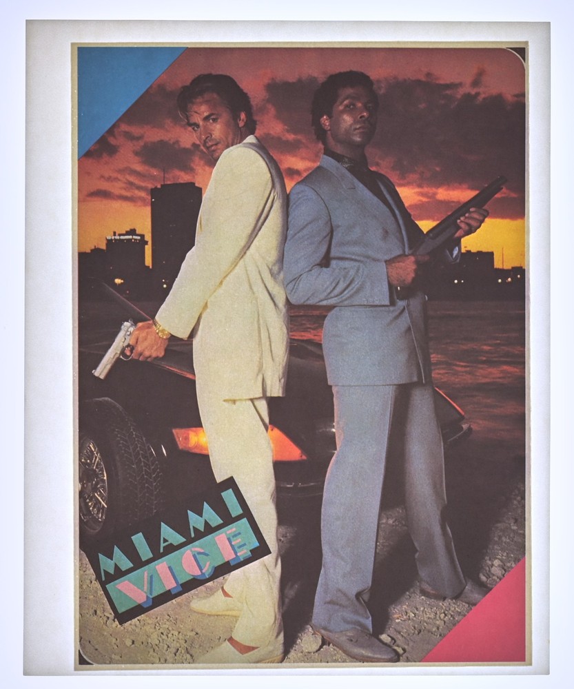 Original VINTAGE 1980s Heat Transfer | Miami Vice Poster
