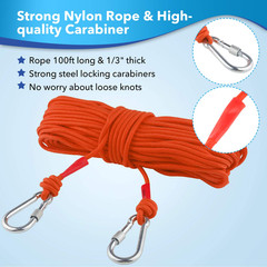 2600LBS Double Side Magnet Fishing Kit with Case, Magnet for Fishing & Treasure