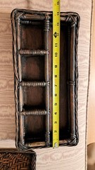 Vintage 4 Pc Woven Bamboo Rattan Wicker Desk Organizer Set Pencil Letter Boho