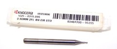1625-0315.095 Kyocera 0.80mm Carbide 2 Flute End Mill Ball End 0.0315″ Diameter
