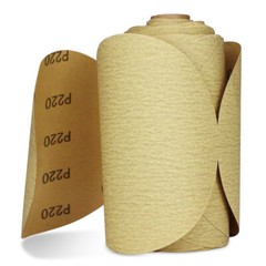 100 Pack – 320 Grit 6 Inch Discs On a Roll PSA Gold Sticky Back DA Sanding Paper