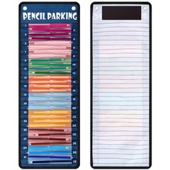 Fuutreo Pencil Parking Pocket Chart Dispenser Organizer Holder Blue