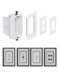 DVFR1W1 Single Gang Recessed Electrical Box Wall Plate Kit White 1 Pack